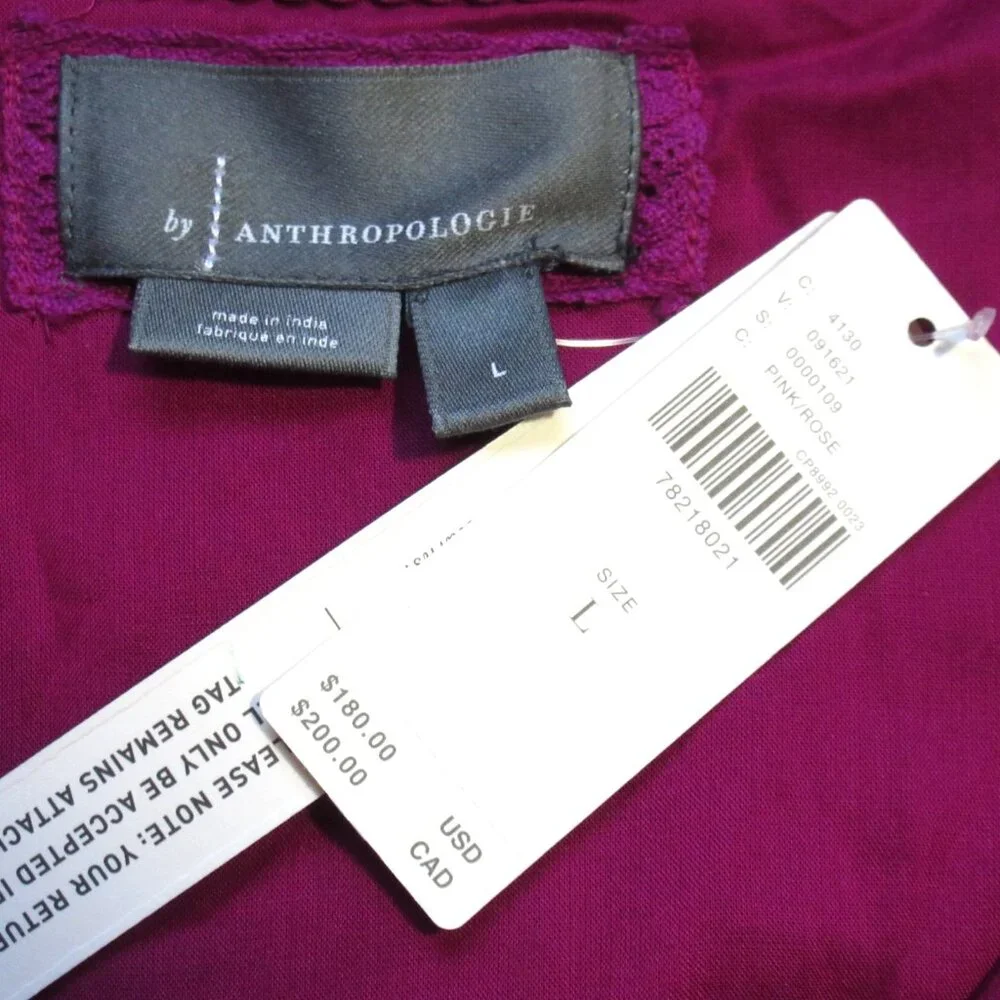 NWT by Anthropologie The Somerset Maxi in Pink Velvet Edition Dress L - Picture 5 of 7